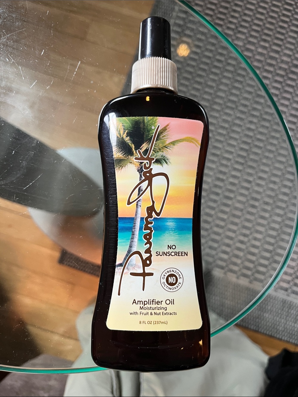 Panama Jack Brown Spray Bottle with Black and Cream Cap